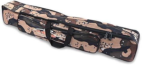 Portable Waterproof Double-Layer Camo Fishing Rod Carrier Fishing Rod Case Organizer Fishing Rod Bag Fishing Rod Tubes 2 Sizes
