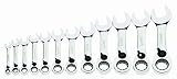 Williams MWS-12RCS 12-Piece Stubby Metric Reversible Ratcheting Combination Wrench Set [並行輸入品]