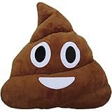 LeBeila Prime Poop Emoji Pillow 32 cm Big Laughing Poo Face Emotion Cushion Open Eyes Stuffed Plush Soft Throw Pillow Toy (1, Brown)