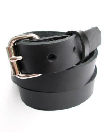 Mens Heavy Duty Black Leather Belt Size 1