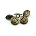 RECHERE 24PCS Metal Flower Pattern Round Shank Buttons For DIYS Sewings Embellishment(Bronze,13mm)