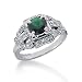 1.2 Ct Diamond Emerald Ring Engagement Round cut 14k White Gold