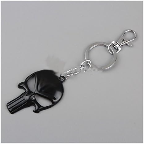 The Punisher Keychain Metal Figure Toy Pendant Key Ring Fashion Key chain for Men Women -Black