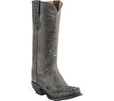 Lucchese Women's Handcrafted 1883 Joan Studded Anthracite Cowgirl Boot Grey US