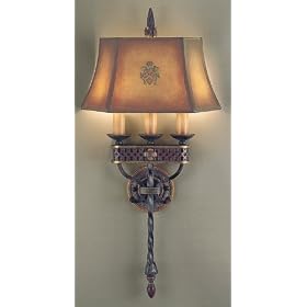 Fine Art Lamps Chateau 824950-2 ADA 3-LT 180w (30"H x 14"W) Sconce Lighting in Celtic Green