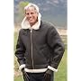 Men's Hooded Shearling B-3 Bomber Jacket