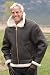 Men's Hooded Shearling B-3 Bomber Jacket