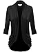 FPT Womens 3/4 Roll-Up Sleeve Open Rayon Cardigan (S-3XL)