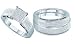 10k. White Gold 0.60 Ctw. 3pc. Micro Pave Diamond Wedding Set for Him and Her " Size 7 For Her and Size 10 For Him "