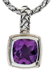 Balissima By Effy Collection Sterling Silver and 18k Yellow Gold Amethyst Pendant Necklace