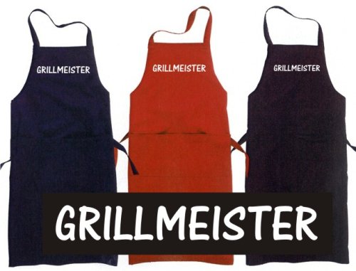 Kochen - Grillen - Schürze, navy mit aufgesetzter Tasche GRILLMEISTER