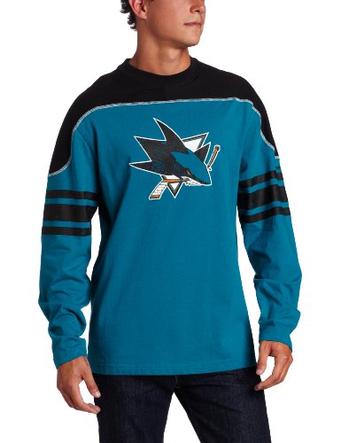 NHL Men's San Jose Sharks Shootout Team Long Sleeve Tee (Teal, XX-Large)