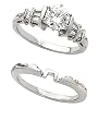 18K White Gold Diamond Wedding Set -Semimount - CENTER STONE NOT INCLUDED