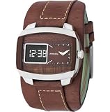 Fossil Men's Anadigital Brown-Strap Watch