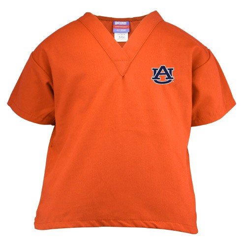 NCAA Auburn Tigers Youth Orange Wordmark Scrub Top (Small) at Amazon.com