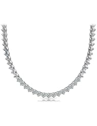 6.00 carat 3 Prong Ladys Round Cut Diamond Necklace in 14 karat White Gold