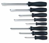 JH WILLIAMS 8 PIECE PREMIUM MIXED SCREWDRIVER SET, COMFORT GRIP HANDLE WITH ROUND BLADE, MADE IN THE U.S.A.