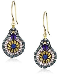Miguel Ases Blue Quartz and Swarovski Mini Tear Drop Earrings