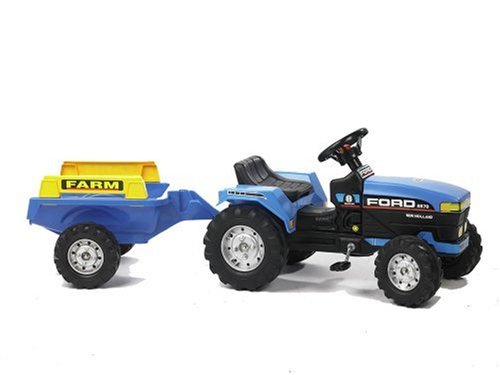 Childrens Toyshop  Toys : Falk - New Holland + Trailer (Sit and Ride)
