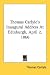 Book Thomas Carlyle's Inaugural Address At Edinburgh, April 2, 1866