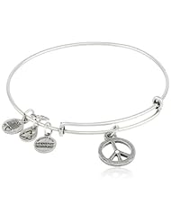 Alex and Ani Bangle Bar "World Peace" Russian-Silver Expandable Bracelet