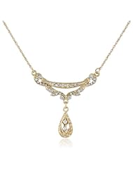 Downton Abbey "Gilded Age Boxed" Gold-Tone Crystal Edwardian Swag Shaped Collar Pendant Necklace, 16"