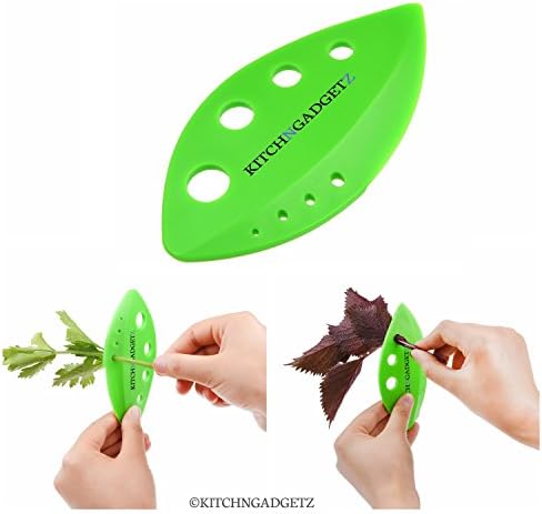 Herb &amp; Kale Stripping Tool - Removes Leaves from Stems in Seconds! - Just Insert the Stem and Pull Through the Hole - Perfect for Stripping Vegetables or Herbs like Kale, Chard, Rosemary, Thyme, etc.