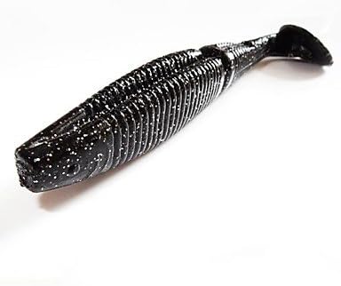 Weiyuan Black 13cm 20g Soft Baits Grubs Worms Pattern Fishing Lures (5pcs/pack)