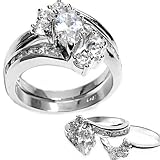 Sterling Silver Ring with Clear CZ - Size: 5-12