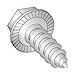 #8 x 1/2" Type AB Self-Tapping Screws/Unslotted/Hex Washer Head/18-8 Stainless Steel/Serrated/Serrations Under Head (Carton: 5,000 pcs)