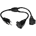 Y-Power Splitter Outlet Extender - splits 1 AC outlet to 2