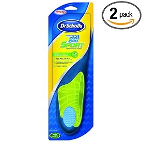 Dr. Scholl's Massaging Gel Sport Insoles, Men's Size 8-13, 1-Pair Packages (Pack of 2)