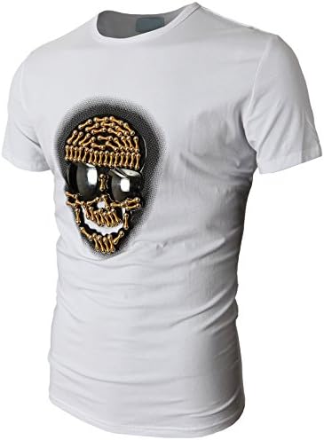 R2P Men's 3D Sunglasses Skull Short-Sleeve T-Shirts WHITE US /Asia L (KMTTS0290)