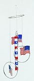 Outdoor Living : 3 Ring American Flag Chime - Wind Chime