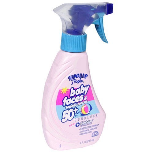 Hawaiian Tropic Baby Faces & Tender Places Sunblock Spray 50+ SPF 8 fl oz (237 ml)