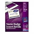 Avery White 3 x 4 Inch Name Badge Insert Refills 300 Count (5392)