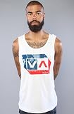 RVCA The Opposite Box Tank in White,Tank Tops for Men