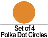 Set of 4 7 Nut Brown Circles Polka Dots Vinyl Wall Graphic Decals Stickers Set of 4 - 7