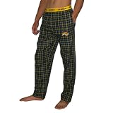 Mens NHL Buffalo Sabres Plaid Cotton Thermal Sleepwear / Pajama Pants - Dark Blue & Yellow (Size: S)