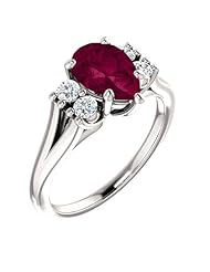 14K White Gold 9.00x6.00mm Pear Cut Rhodolite Garnet and Diamond Ring -- LIFETIME WARRANTY