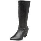 ALL BLACK Sleek Boot Cowleather,Low Heel,Zipper