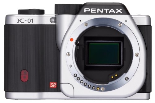 Pentax K-01 SLR Digital Kamera (16 Megapixel, 7,6 cm (3 Zoll) Display, Full-HD Video, bildstabilisiert) nur Gehäuse silber/schwarz