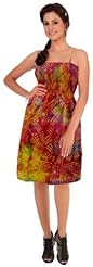 Strapless Backless Gathered Shirred Short Cotton Tie Dye Print Maxi Dress 