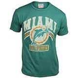 Miami Dolphins Men's Vintage Short Sleeve T-Shirt (Teal, X-Large)