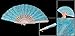 uxcell® Fabric Asia Style Folding Hand Fan for Ladies Skyblue