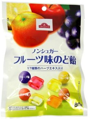 トップバリュ　ノンシュガー　フルーツ味のど飴　(80g)