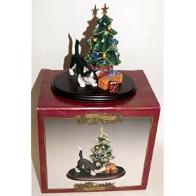 "Mischief Maker" By Leonardo - Black & White Cat By Christmas Tree