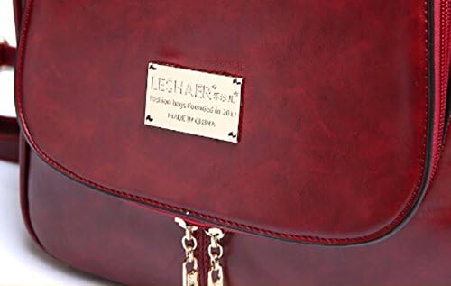 Feelmaker new fashion women's retro cover small square backpack handbag(red)