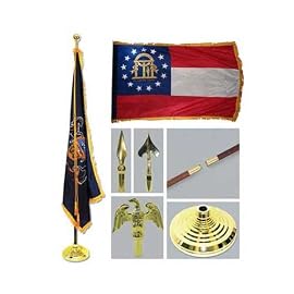 Georgia 3ft x 5ft Flag Flagpole Base and Tassel