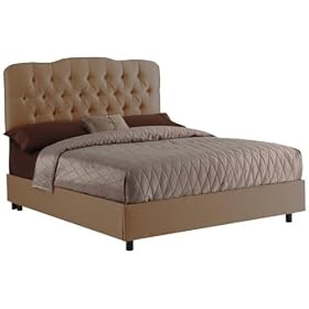 Shantung Fancy Tufted Complete Bed, KING, KHAKI by Home Decorators Collection